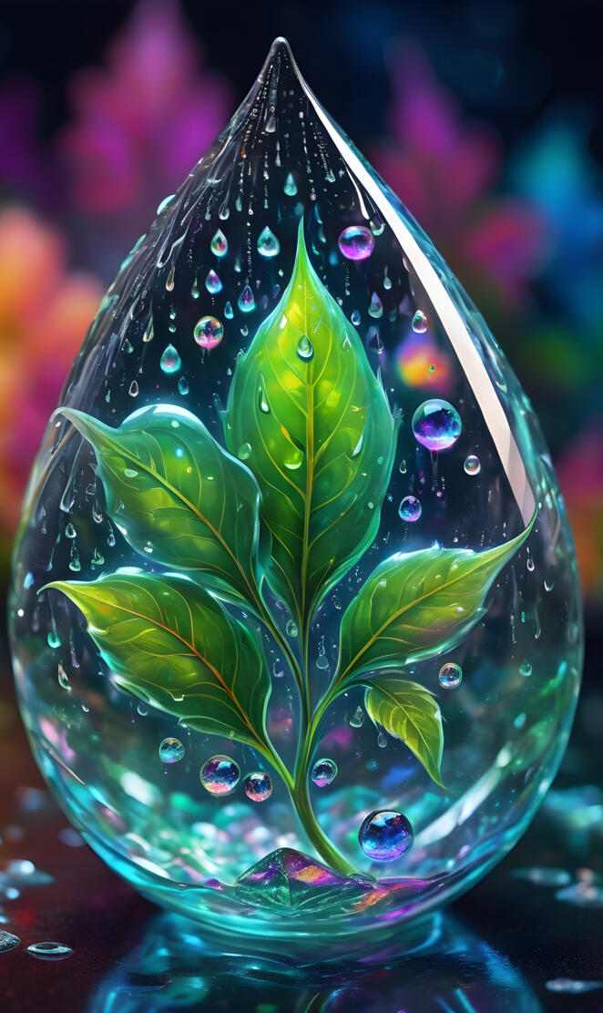 a glass sphere with water drops on it