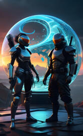 Itozukuji Dōsai and his Lady as One
aka. a team. - (My Creation)