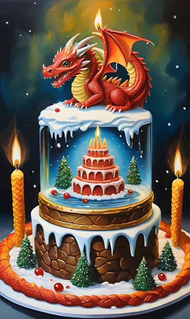January birthday dragon on