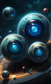 a group of planets in space