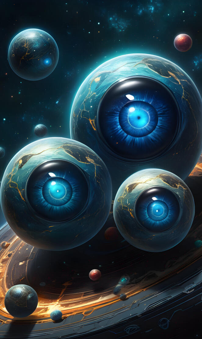 a group of planets in space