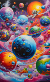 a group of colorful bubbles
