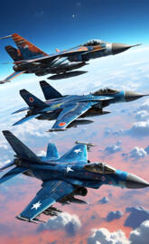 a group of jets flying in the sky