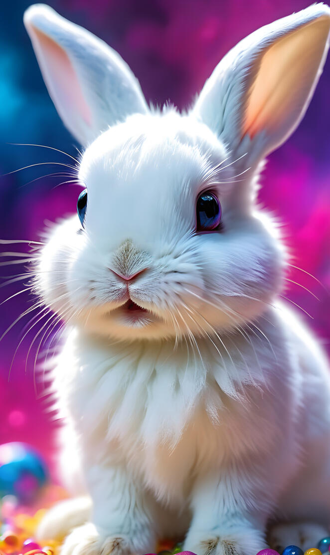a white rabbit with large ears
