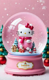 cute pink kawaii christmas globe