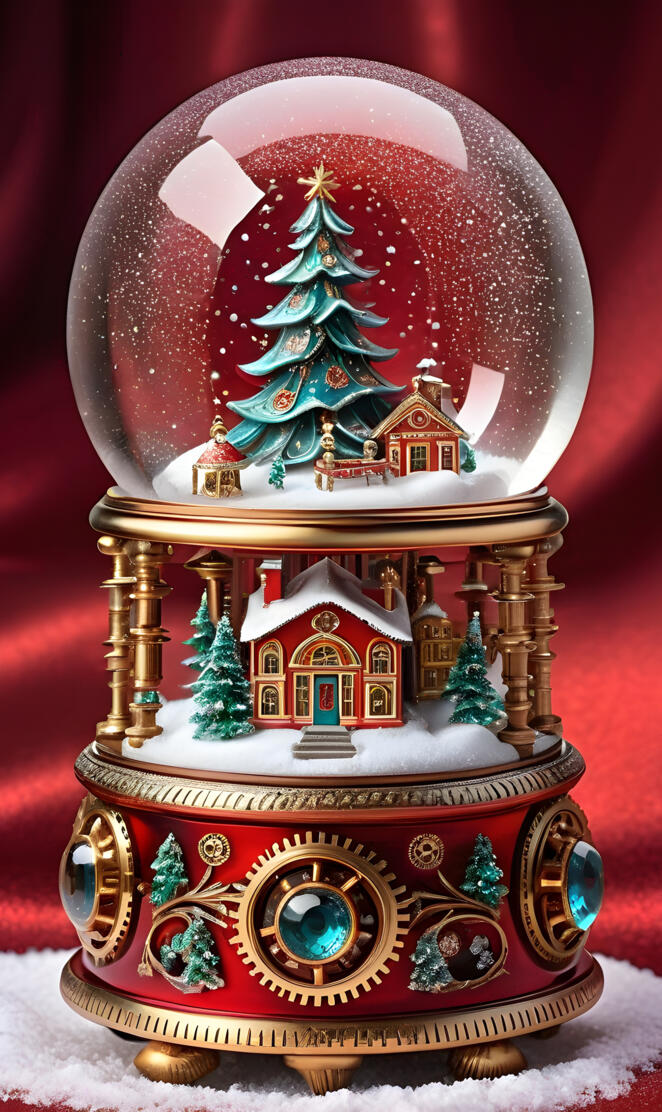 double snow globe faberge christmas