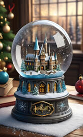 Hogwarts Christmas snow globe