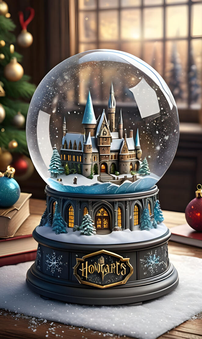 Hogwarts Christmas snow globe