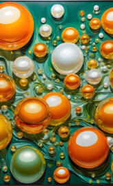 green orange white globes