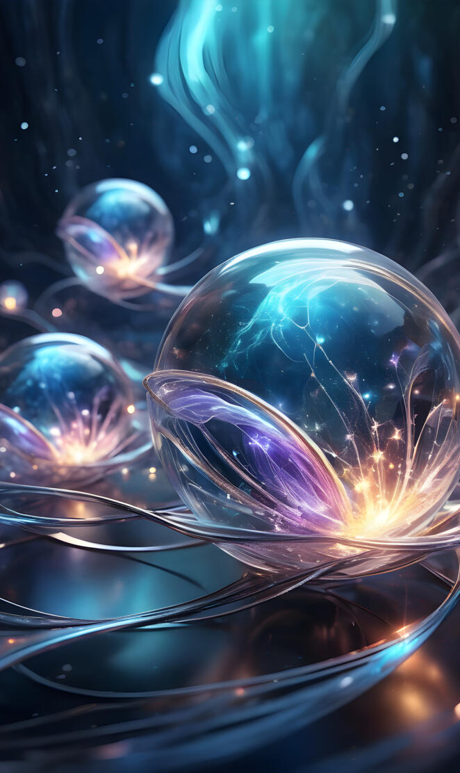 a group of clear orbs