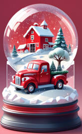 snow globe on the farm winters day