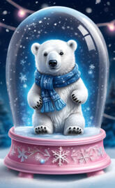 Polar bear snow globe