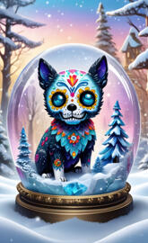 sugar skull snow globe