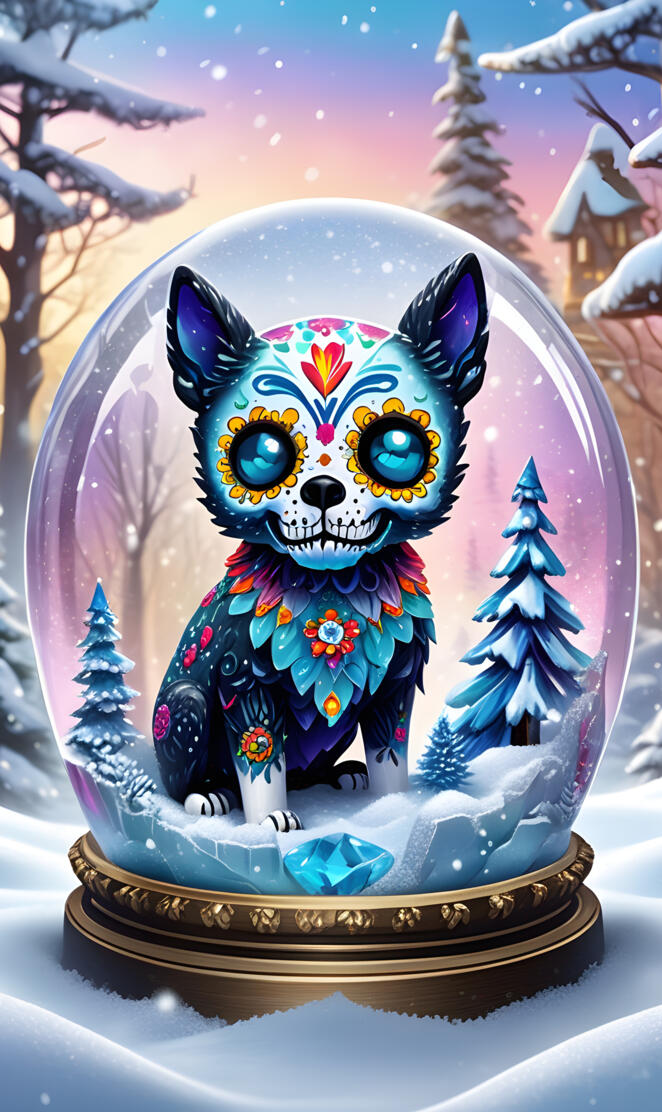 sugar skull snow globe