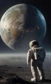 Astronaut and the globe