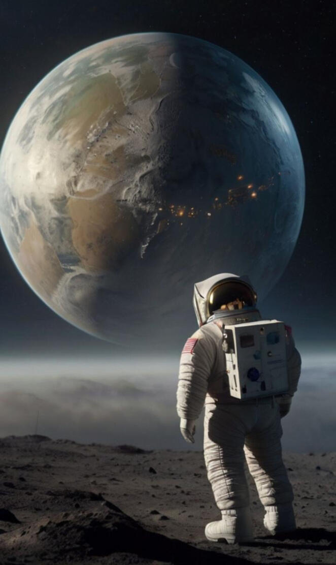 Astronaut and the globe