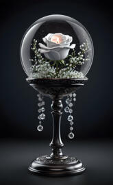 Gray rose candle globe