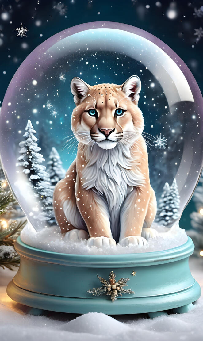 Snow Globe Mountain Lion