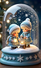 precious moments Christmas snow globe