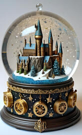 steampunk Hogwarts Christmas snow globes