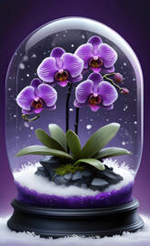 phalaenopsis Orchid in Snow Globe