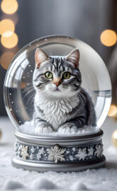 greyhound & white tabby