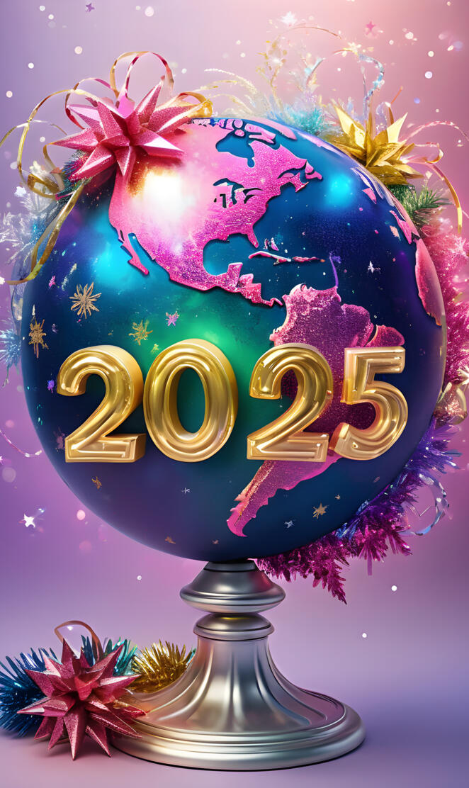 a colorful globe with a flower design