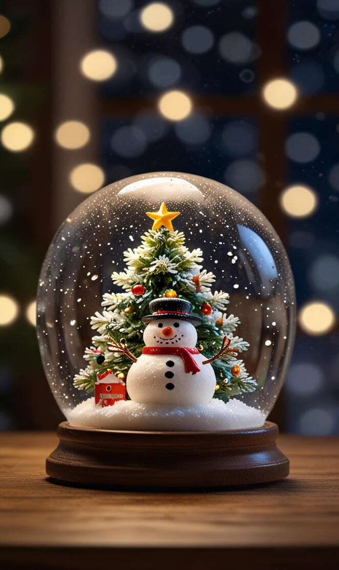 "Magical Christmas Snow Globe – Festive Glow"