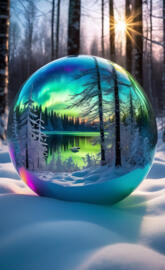 Winter wonderland in a glass globe