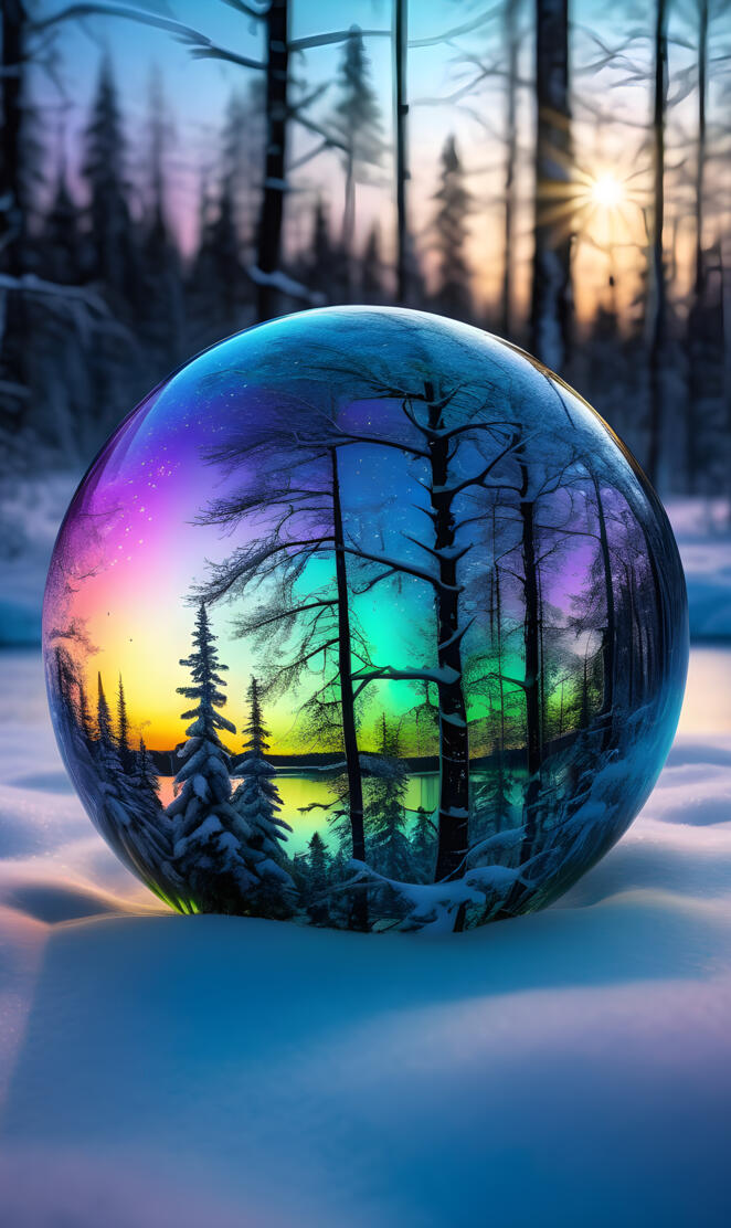 winter wonderland in a glass globe