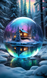 winter wonderland in a glass globe