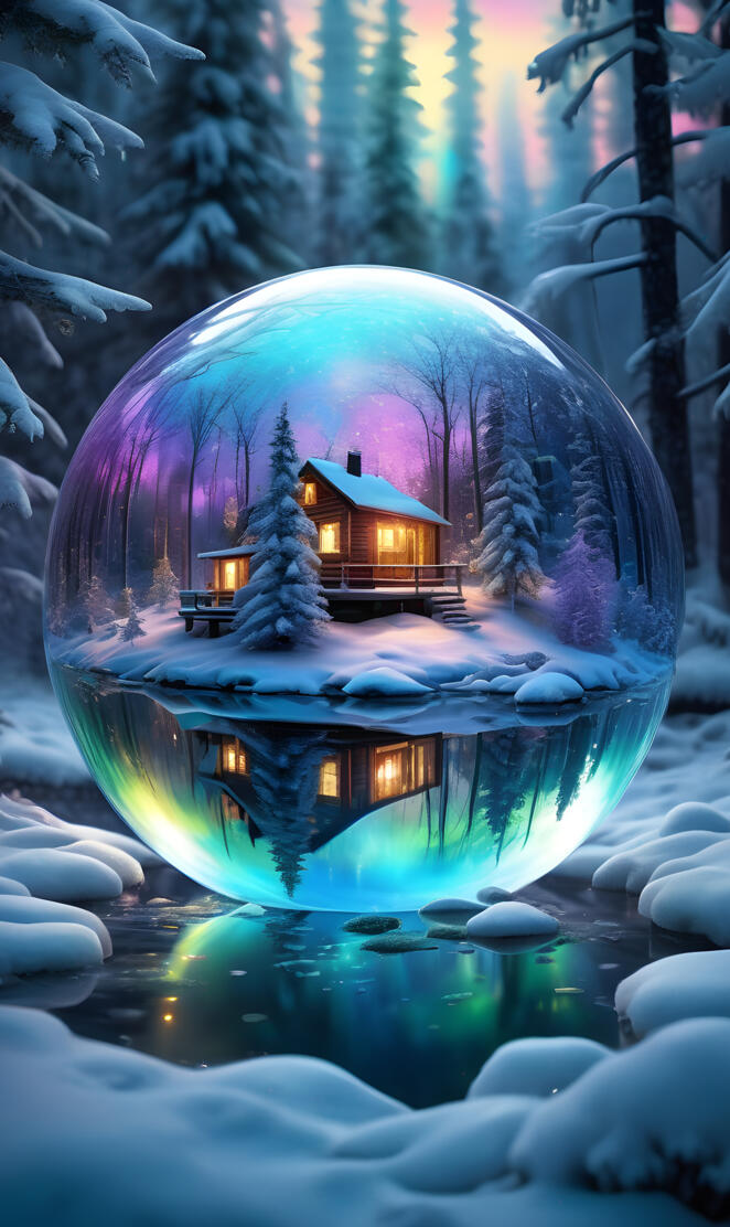 winter wonderland in a glass globe
