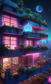 Bioluminescent Plankton Globe ColdLight Lunarpunk Balconies