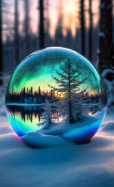 winter wonderland in a glass globe