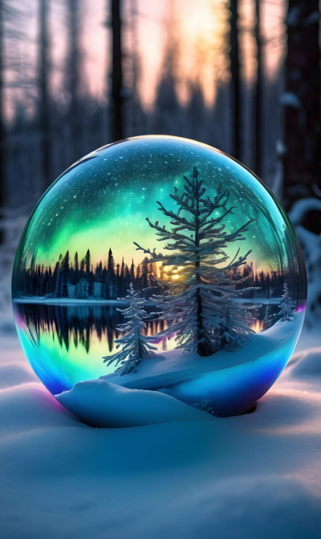 winter wonderland in a glass globe