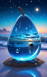 a snow globe with a blue sky