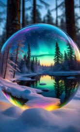 winter wonderland in a glass globe