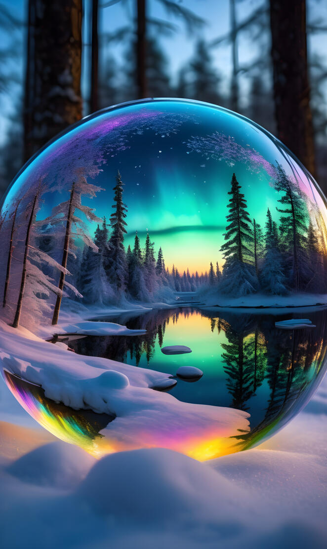 winter wonderland in a glass globe