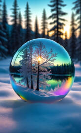 winter wonderland in a glass globe
