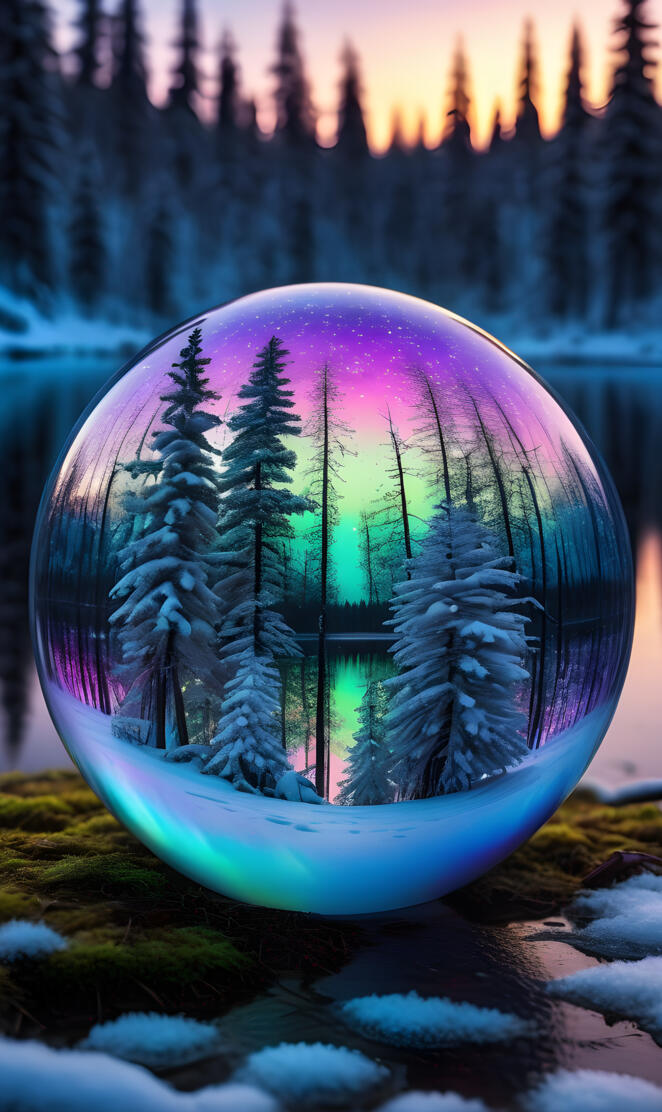 winter wonderland in a glass globe