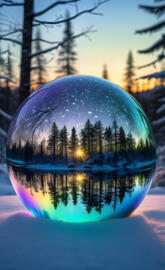 winter wonderland in a glass globe