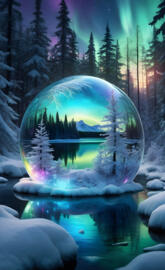 winter wonderland in a glass globe