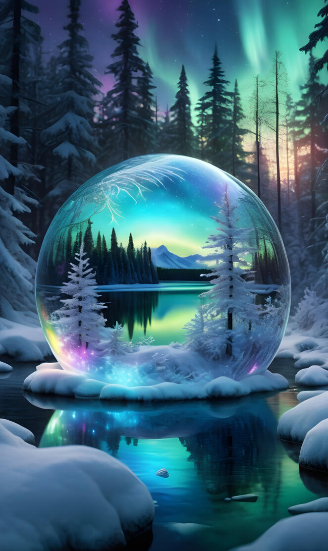winter wonderland in a glass globe