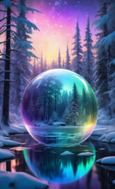 winter wonderland in a glass globe