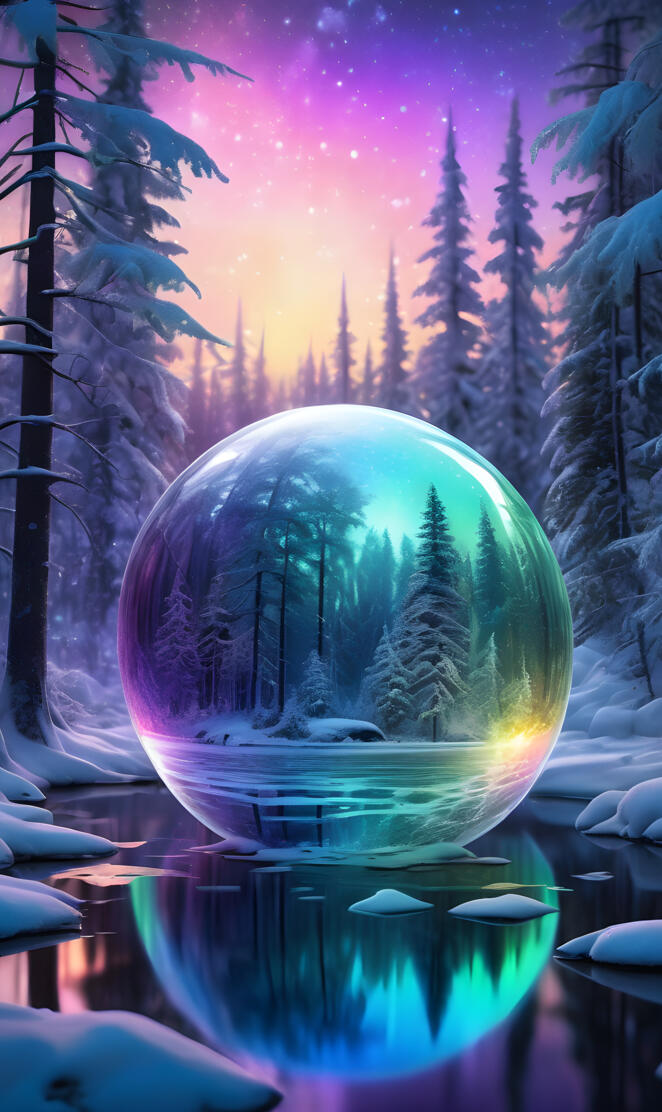 winter wonderland in a glass globe