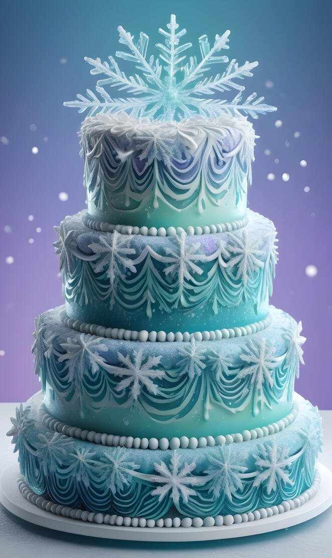 a blue and white snow globe