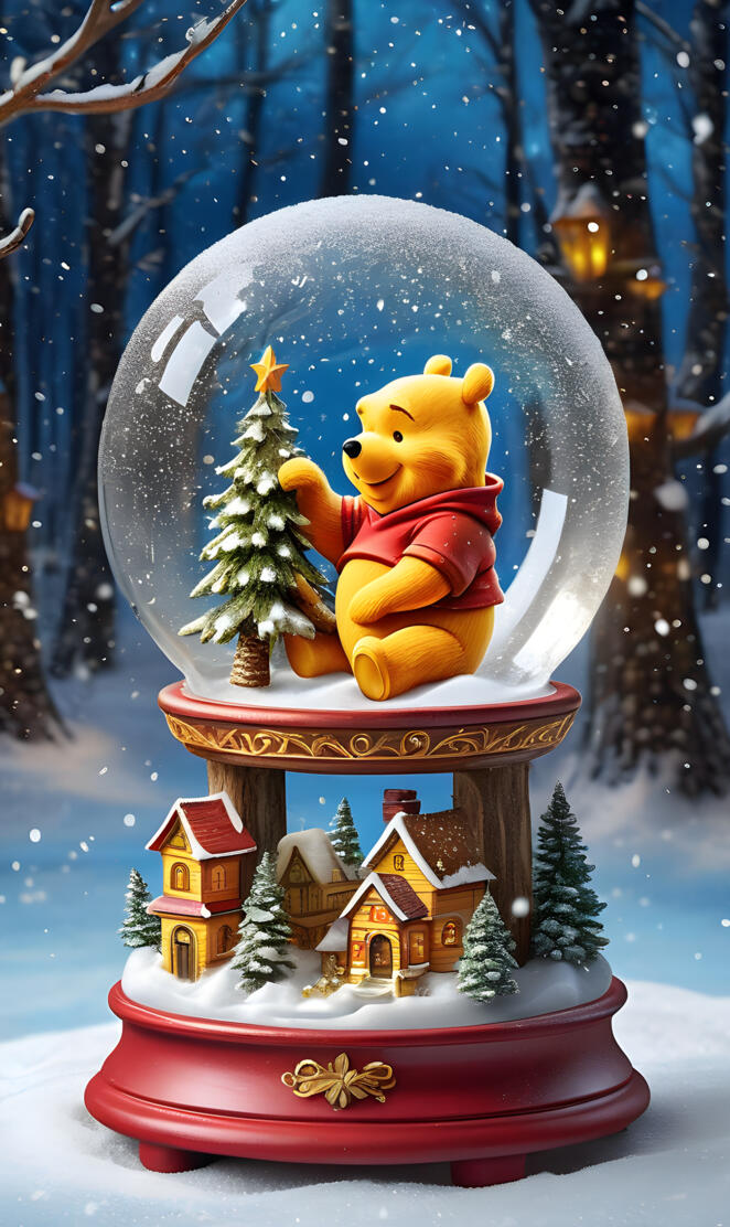 Winnie the Pooh Christmas snow globe