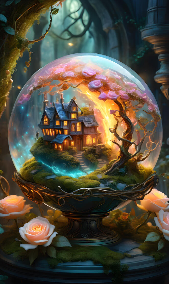 a large glass vase with flowers