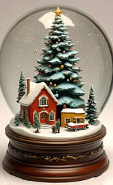 Norman Rockwell Christmas in a beautiful snow globe