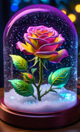 touched by color on a rose